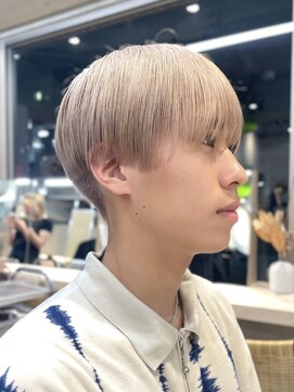 サンクプロジェクト(cinq PROJECT) 韓国風メンズミルクティーベージュダブルカラーハイトーンカラー