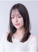20代30代大人かわいい/斜めバング/シルキーベージュ/前髪/くびれ