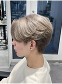 ミルクティーアッシュベージュニュアンスセンターパート