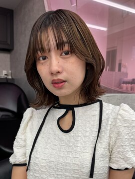 ロンドワン 三宮元町(Lond one) ボブ/切りっぱなしボブ/タッセルボブ/ダークグレー/ミニボブ