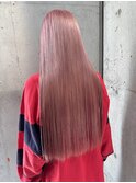 ナチュラルピンク/暖色カラー/スーパーロング/ケアブリーチ