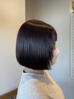 フレリス(FreRis)&nbsp;切りっぱなしボブ×ピンクブラウンカラー【ボブ/暖色カラー】