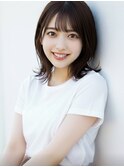 小顔外ハネミディアムココア20代30代40代くびれミディ韓国ヘア