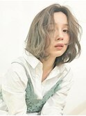 ■SOLセンター南17-9■シルバーアッシュ寝起き風無造作ラフボブ
