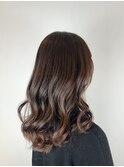 レッドブラウン/セミロングスタイル/20代30代40代
