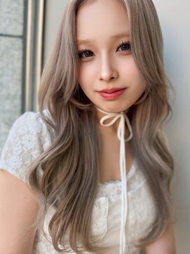 モナ 髪質改善(MONA) 【MONA】ロングレイヤー/ホワイトブロンド/くすみカラー