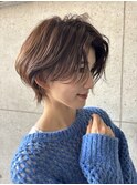 大人かきあげゆるふわウェーブショート