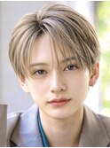 ハイトーンカラーフェザーパーマニュアンスパーマセンターパート