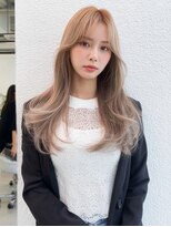 ウールトウキョウ 渋谷(wool TOKYO)&nbsp;韓国風ベージュ×大きめ巻きロング