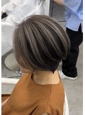 元町レイヤーカット白髪ぼかし白髪染めハイライト髪質改善ボブ
