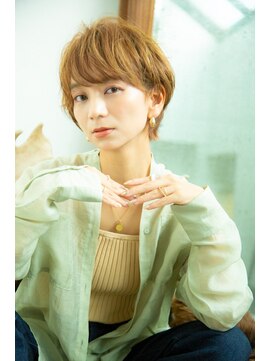 ロンド ストラーダ 心斎橋(Lond strada) 【津賀　涼】ショートグレージュカラーボブウルフココアベージュ