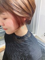 ロカ(roka)&nbsp;イヤリングカラーピンク×ショートボブ　インナーカラー