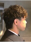 ツイストスパイラル ツーブロック ブラウンカラー【札幌】