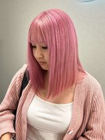 イメチェン/レッドブラウン/フルバング/似合わせカット/原宿駅