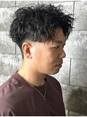 メンズマッシュパーマニュアンスパーマスパイラルパーマ刈り上げ