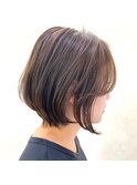 小顔◎前下がりショートボブ×傷めない白髪染め