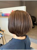 ダブルカラーショートボブインナーカラーハイライトケアブリーチ