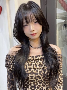 シェノン 表参道(CHAINON) 韓国ロングハッシュカット×ナチュラルブラック