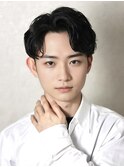 爽やかナチュラルパーマセンターパート清潔感