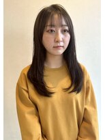 イタクラ 赤道店 (ITAKURA)&nbsp;ロングレイヤー／黒髪ヘア／シースルーバング／アッシュブラウン