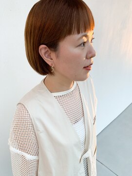 ルーム(room 202) 【柔らかツヤボブ】ナチュラルストレート×オレンジベージュ