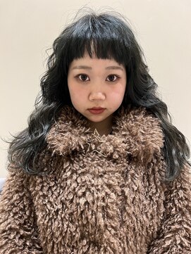 ネロ ヘアサロン 渋谷(NERO HAIR SALON) 【加藤木麻彩】オン眉×モスグリーン　ヘアカラー