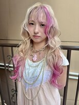 コージーベルベット(Cosy Velvet)&nbsp;ブリーチ3回◆ホワイト×ピンク×ベージュ デザイン★【haruka】