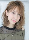 ウェット質感×ほぐしウェーブミディ