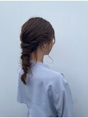 編み込みヘアセットポニーテールアレンジ