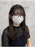 美髪カールシアーカラーピンクブラウンエアリーロングセミディ