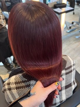 インク サカエ(inq sakae) ブリーチ艶カラーダークレッド