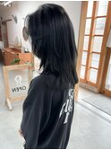 アッシュグレージュ×ミディアムウルフ◯