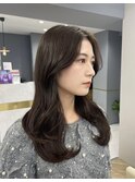 韓国ヘア／ミディアム/レイヤーカット／前髪カット