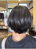 縮毛矯正でショートボブ