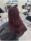 ローズレッド/アプリコットオレンジ/くびれヘア