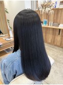 ナチュラルブラック髪質改善プラチナカラー
