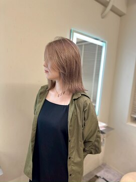 オーパスバイアンブルリュクス 池袋(Opus by ambleluxe) レイヤーカット/ケアブリーチ/ミルクティーカラー