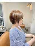 別府ショートボブ顔まわりレイヤーカット髪質改善カラー30代