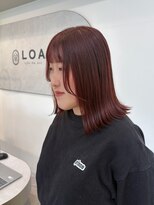 ロア バイ シズク センター南(LOA by sizuk)&nbsp;ブリーチなしワインレッドカラー