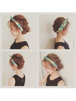ヘアー バイ パッション コクラ(Hair by Passion KOKURA)&nbsp;柄ターバンでオシャレ上級者
