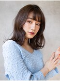 フェイスレイヤー#前髪#くびれ#マロンベージュ#Aラインボブ