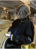 #黒髪#ボブルフ#ネビージュ#小顔#ワンレン