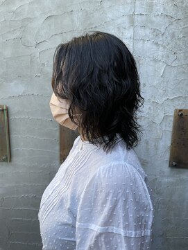 ユーアールキャッスル(UR CASTLE) ミディアムレイヤー×カーリーパーマ