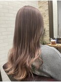 デザインカラー／レイヤーカット/ウエットヘア/オリーブベージュ