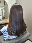 セミロング×アッシュブラウン