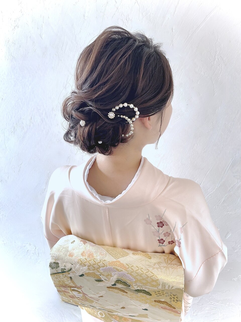 kimono hair* ショートヘア × 胡蝶蘭×金箔 #ブライダル