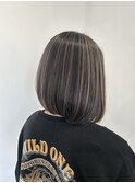 前下がりボブ×ハイライト