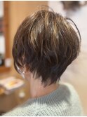 白髪ぼかしハイライト&ショートカット