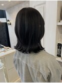 福山美容室carry レイヤー外ハネミディアム透明感イルミナカラー