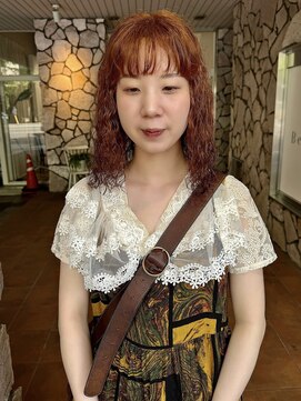ビーハイブ 仙台駅前店(Behive) オレンジベージュ/ボブミディアム/パーマ/20代30代